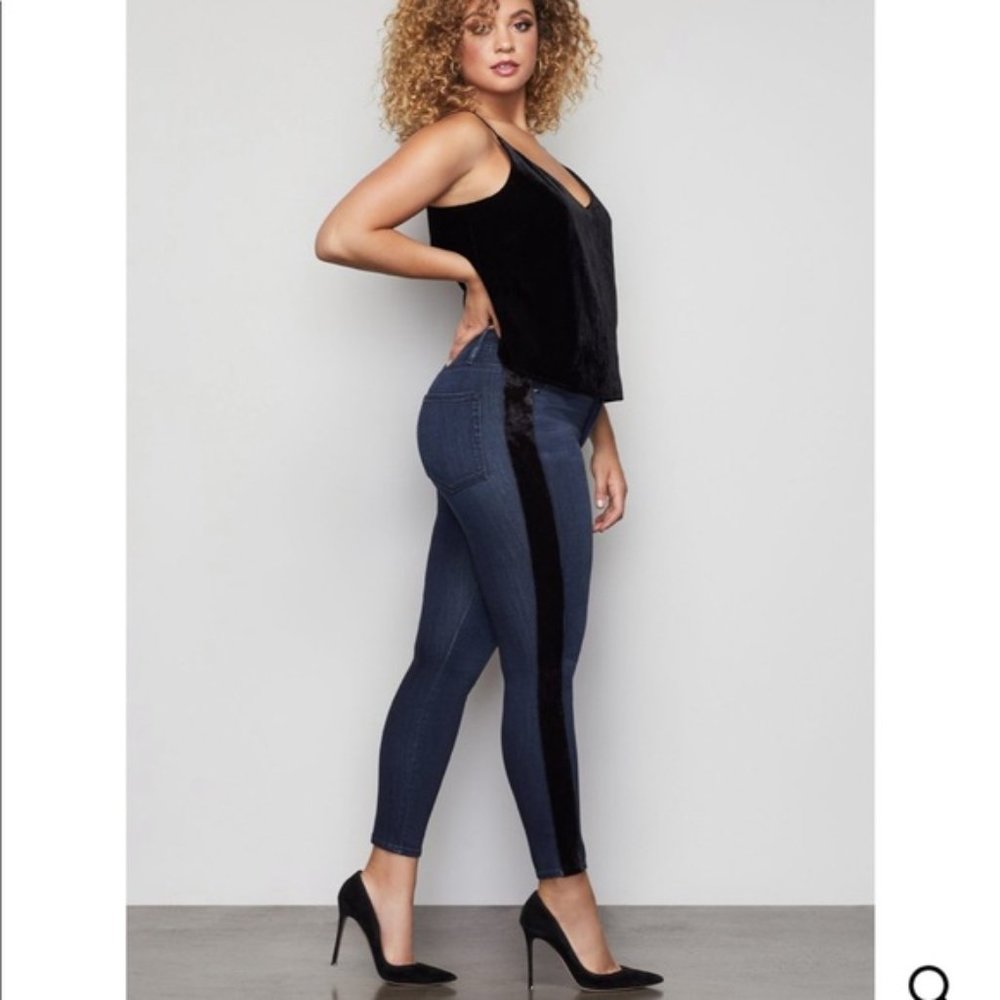 Good American Good Waist Velvet Tuxedo Pants